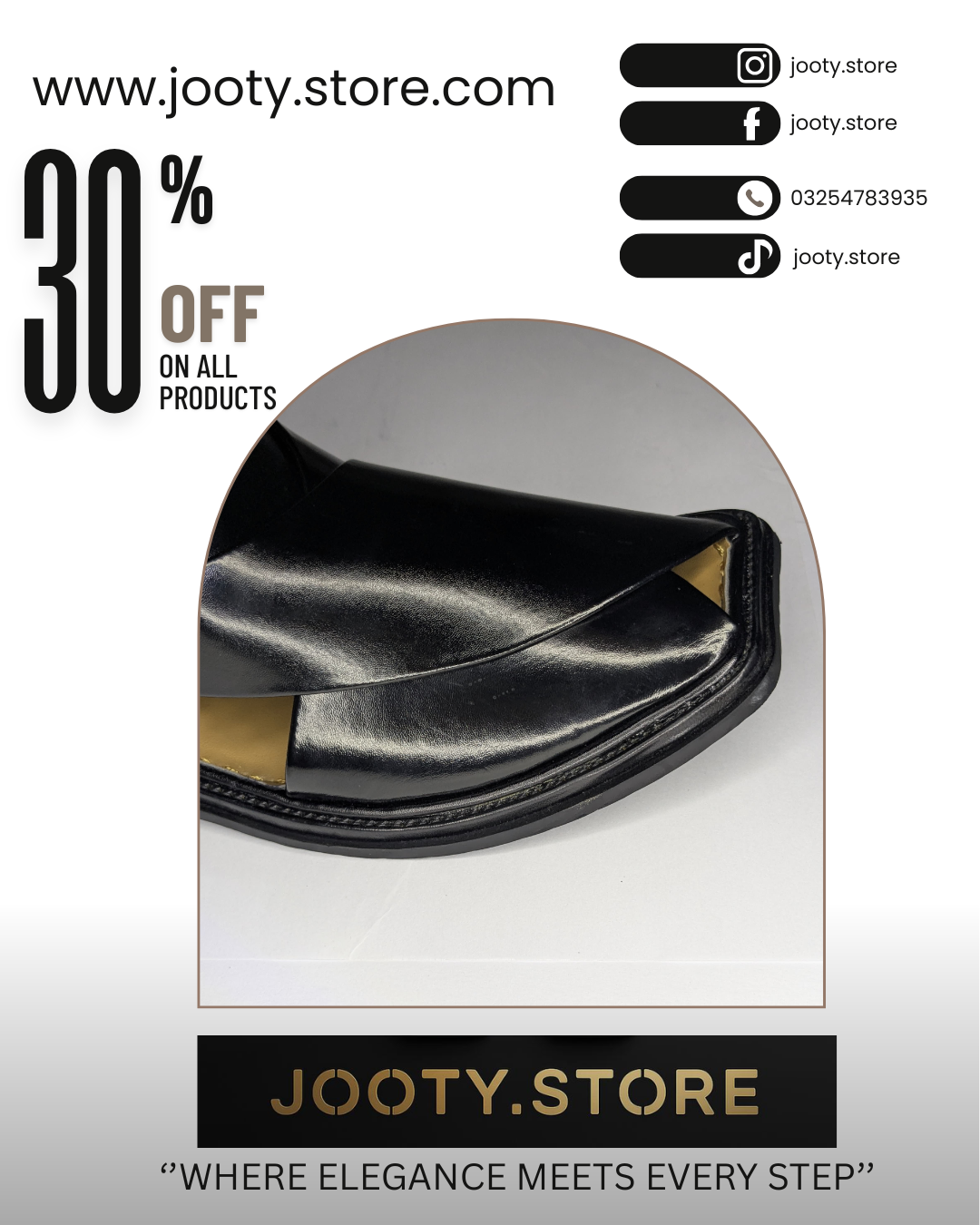 Classic Handmade Black Leather Peshawari Chapal