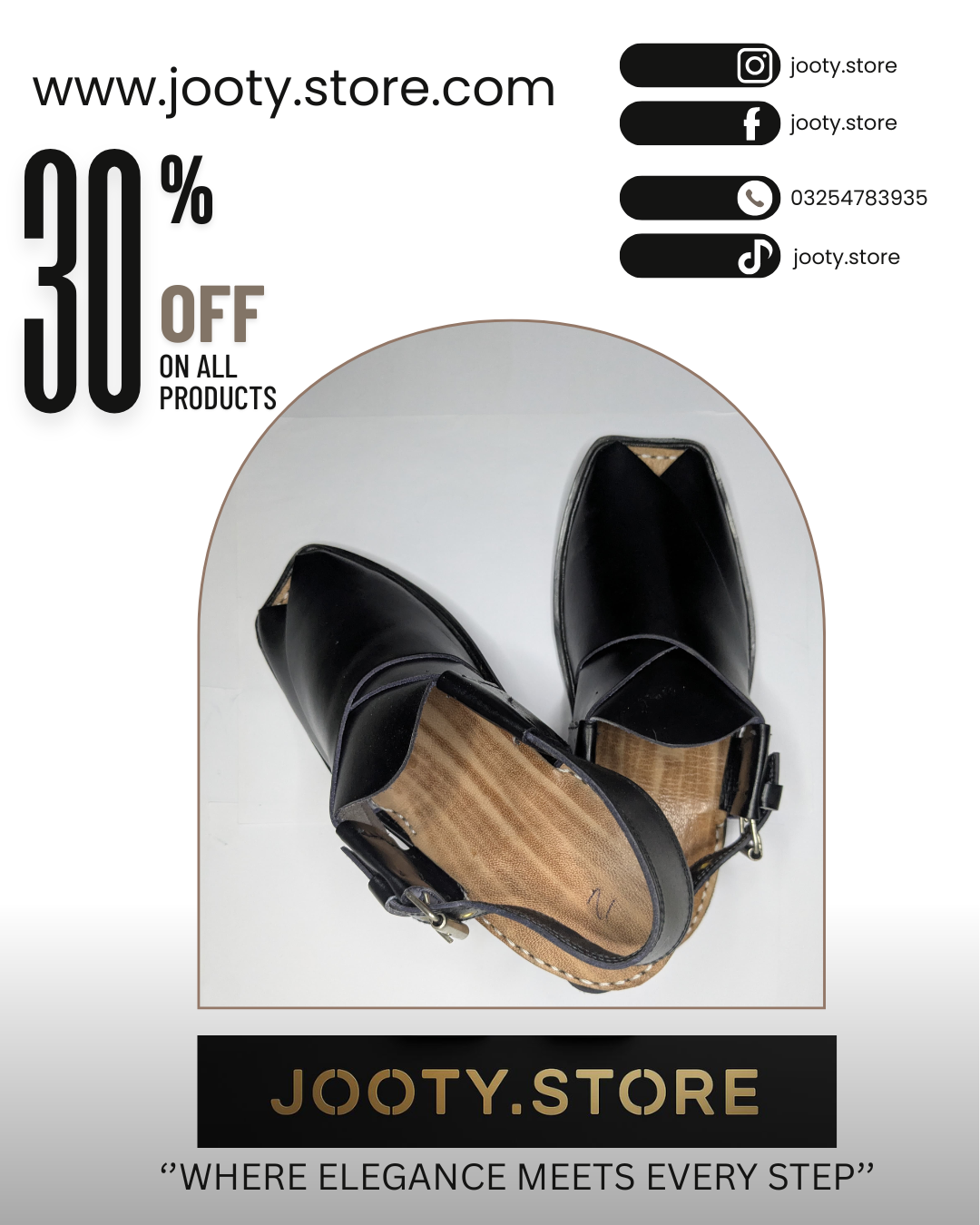 Black Premium Peshawari Chappal for Men – Handmade Leather | Wooden Sole | Round Front Design