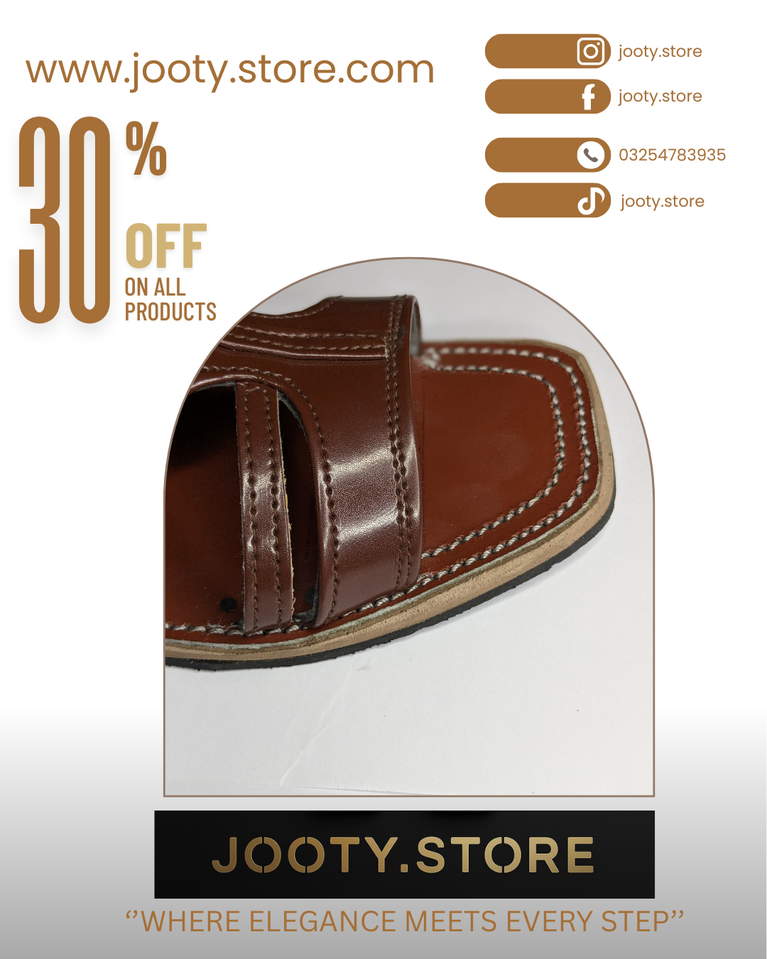 Brown Pure Leather Hand-Made Pothwari Chappal