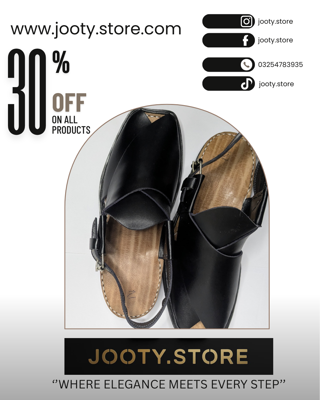 Black Premium Peshawari Chappal for Men – Handmade Leather | Wooden Sole | Round Front Design