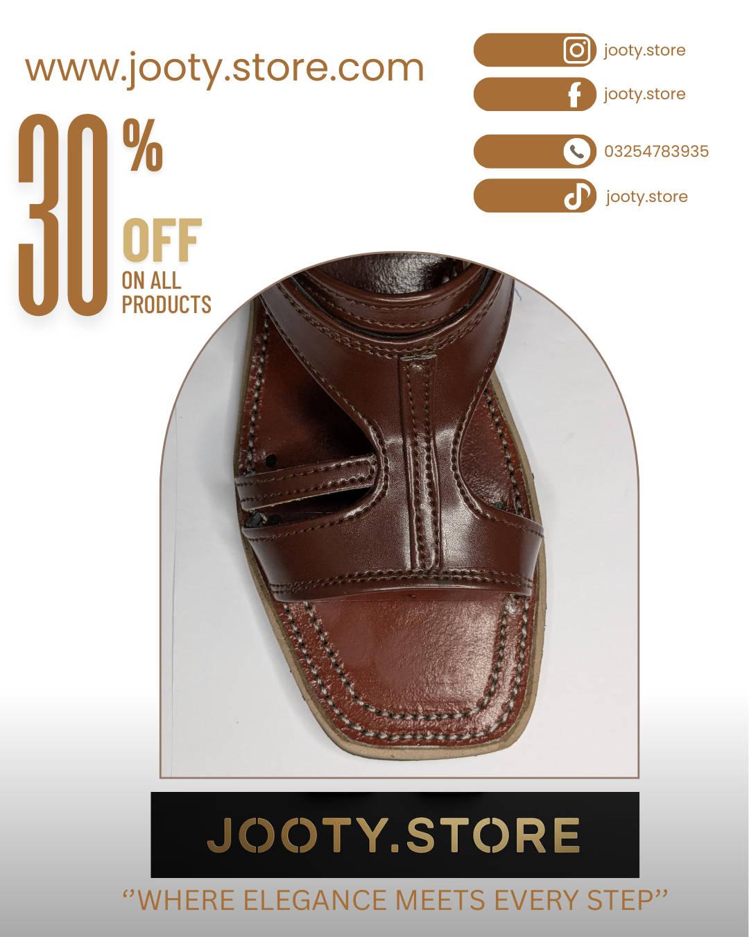 Brown Pure Leather Hand-Made Pothwari Chappal