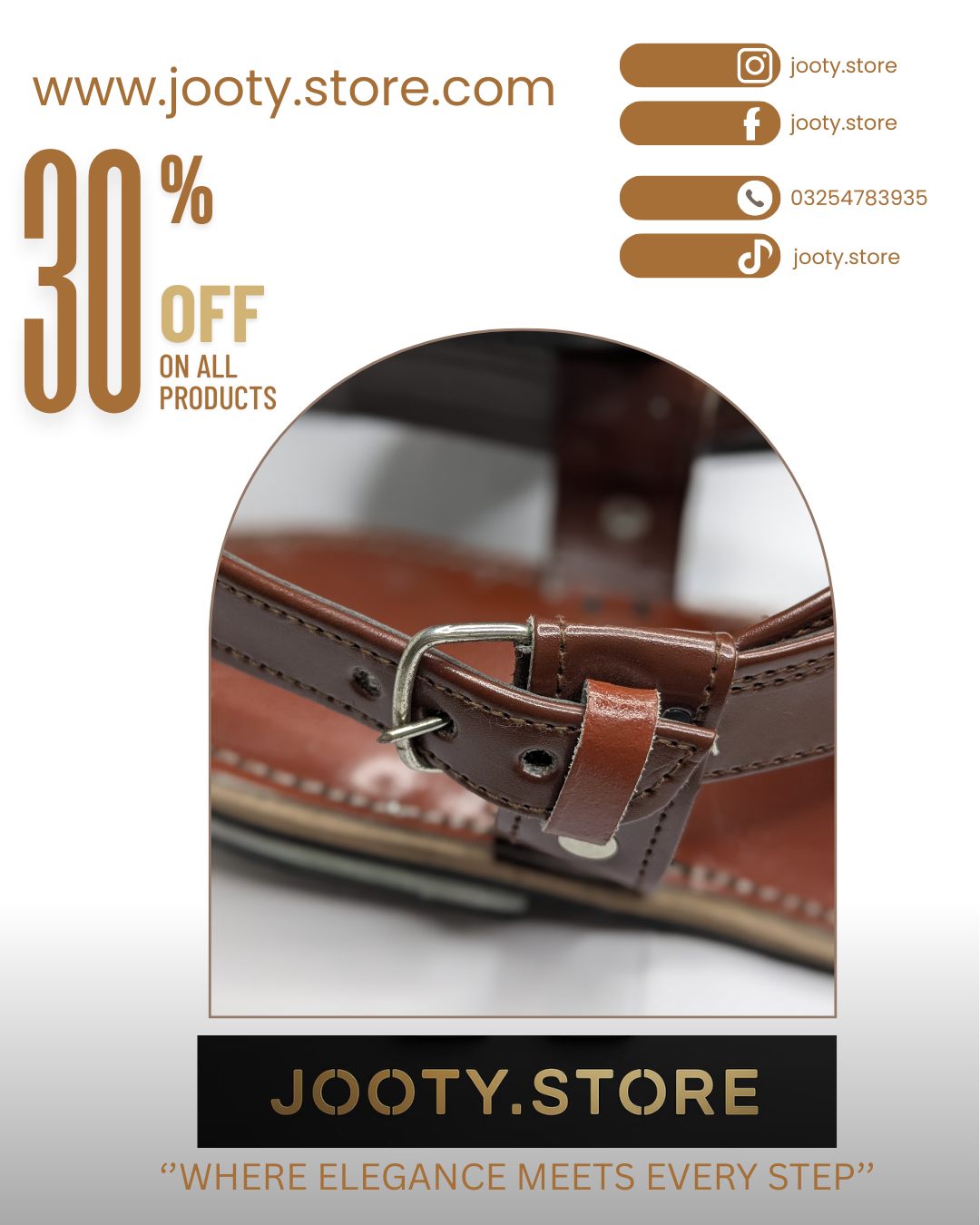Brown Pure Leather Hand-Made Pothwari Chappal